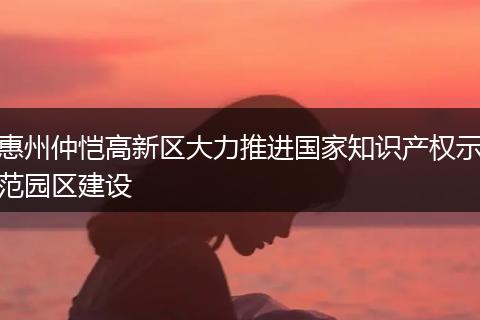 惠州仲恺高新区大力推进国家知识产权示范园区建设