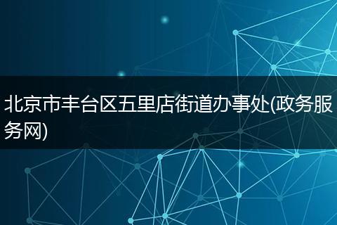 北京市丰台区五里店街道办事处(政务服务网)