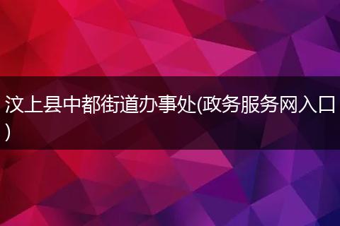 汶上县中都街道办事处(政务服务网入口)