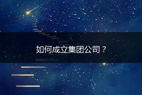 如何成立集团公司？