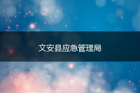 文安县应急管理局