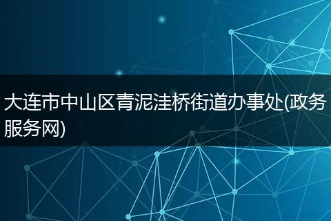 大连市中山区青泥洼桥街道办事处(政务服务网)