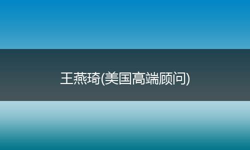 王燕琦(美国高端顾问)