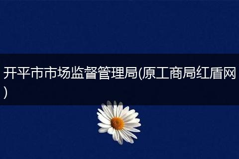 开平市市场监督管理局(原工商局红盾网)