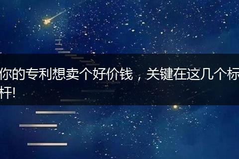 你的专利想卖个好价钱,关键在这几个标杆!